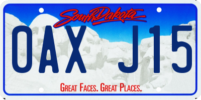 SD license plate 0AXJ15