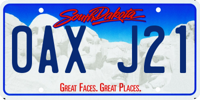 SD license plate 0AXJ21