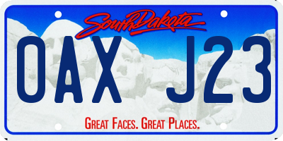 SD license plate 0AXJ23