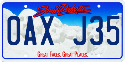SD license plate 0AXJ35