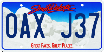 SD license plate 0AXJ37