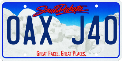 SD license plate 0AXJ40