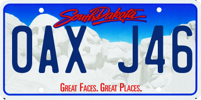 SD license plate 0AXJ46