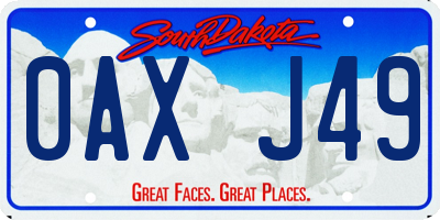 SD license plate 0AXJ49