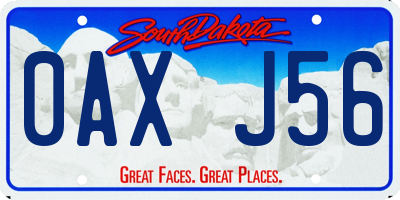 SD license plate 0AXJ56