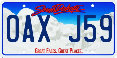 SD license plate 0AXJ59