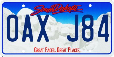 SD license plate 0AXJ84