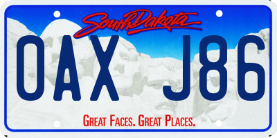 SD license plate 0AXJ86