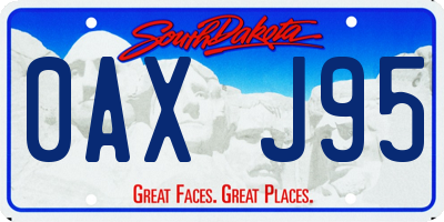 SD license plate 0AXJ95