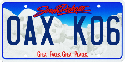 SD license plate 0AXK06