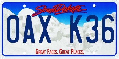 SD license plate 0AXK36