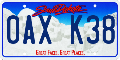 SD license plate 0AXK38