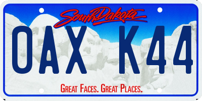 SD license plate 0AXK44