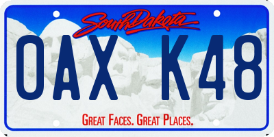 SD license plate 0AXK48