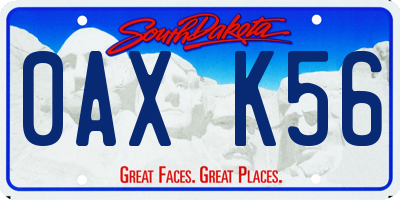 SD license plate 0AXK56
