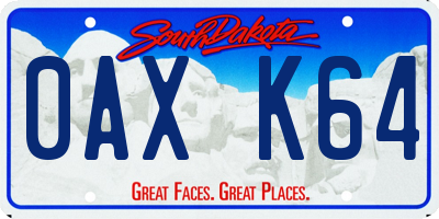 SD license plate 0AXK64