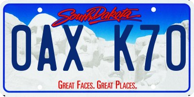 SD license plate 0AXK70