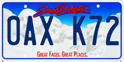 SD license plate 0AXK72