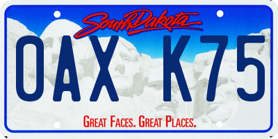 SD license plate 0AXK75