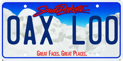 SD license plate 0AXL00