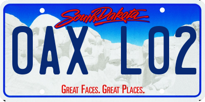 SD license plate 0AXL02
