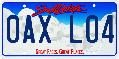 SD license plate 0AXL04