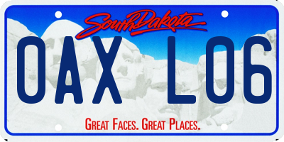 SD license plate 0AXL06