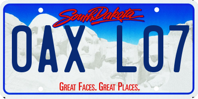 SD license plate 0AXL07