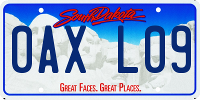 SD license plate 0AXL09