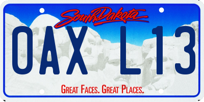 SD license plate 0AXL13