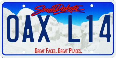 SD license plate 0AXL14