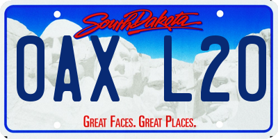SD license plate 0AXL20