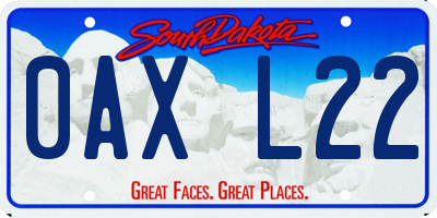 SD license plate 0AXL22