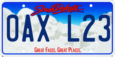 SD license plate 0AXL23