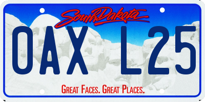 SD license plate 0AXL25