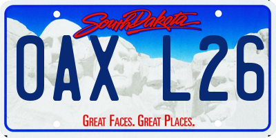 SD license plate 0AXL26