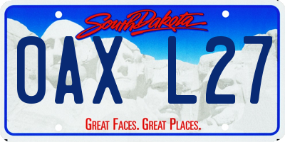 SD license plate 0AXL27