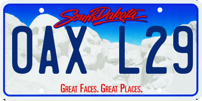 SD license plate 0AXL29