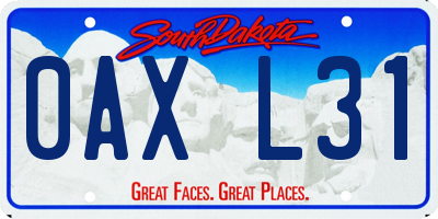 SD license plate 0AXL31