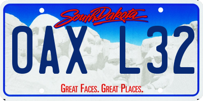 SD license plate 0AXL32