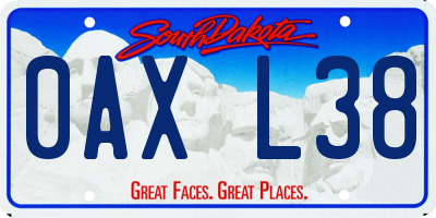 SD license plate 0AXL38