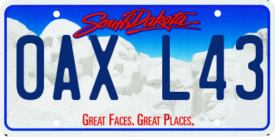 SD license plate 0AXL43