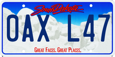 SD license plate 0AXL47