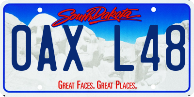 SD license plate 0AXL48