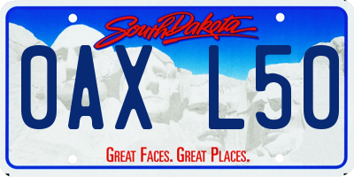 SD license plate 0AXL50