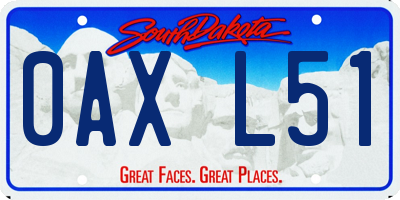 SD license plate 0AXL51