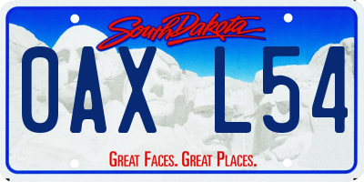 SD license plate 0AXL54