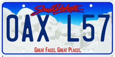 SD license plate 0AXL57