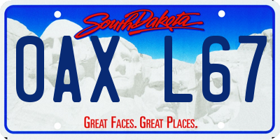 SD license plate 0AXL67