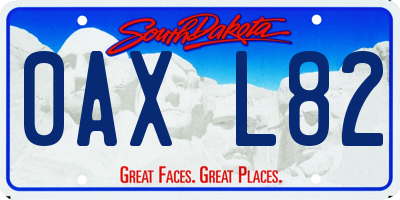 SD license plate 0AXL82